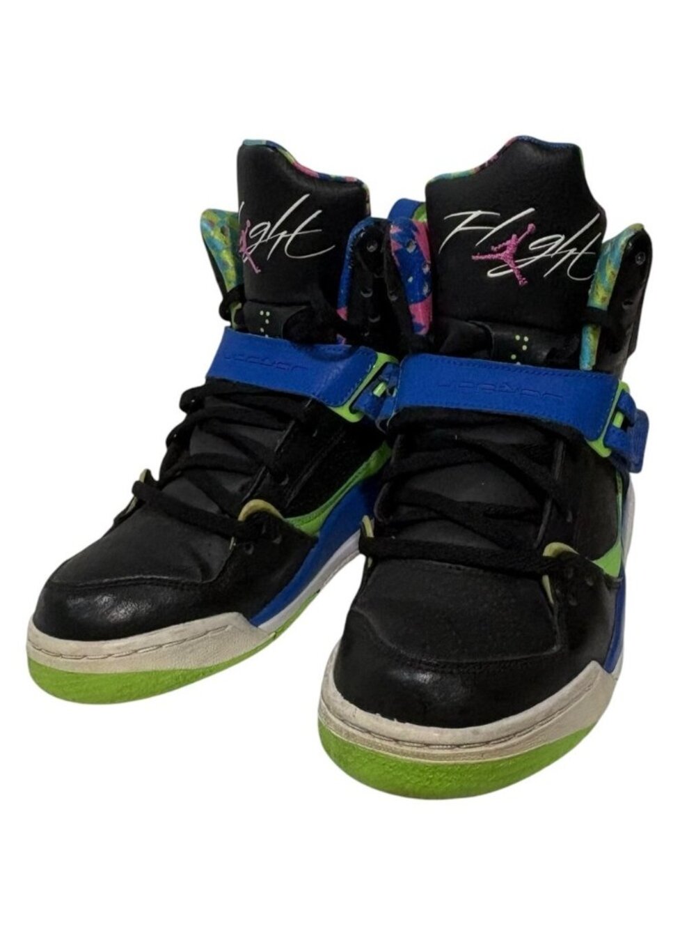 Nike Air Jordan Flight 45 Sneakers 524865-029 Neon Green Black Sz 6Y Womens 7.5